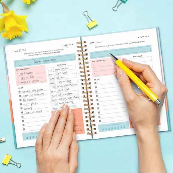 5/$20🛍️ Sweetzer&Orange Undated Planner: Meal, Habit, Tracker, Daily To Do List - Picture 3 of 7
